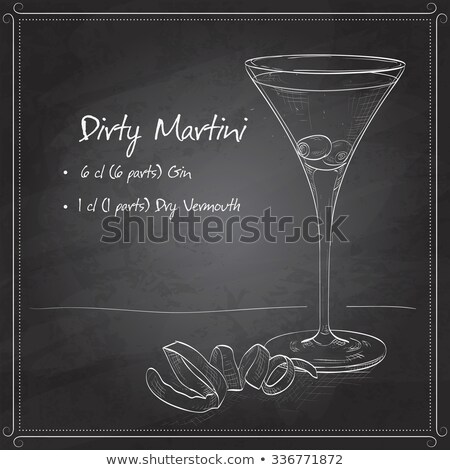 Stock fotó: Cocktail Dirty Martini On Black Board