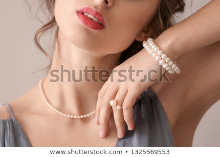 Stok fotoğraf: Young Woman With Pearl Necklace