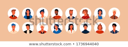 Сток-фото: Flat African American Round Avatars