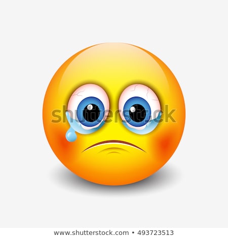 Stock fotó: Emoji - Crying Orange Isolated Vector