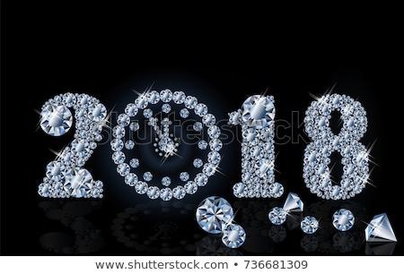 Сток-фото: New 2018 Year Diamond Clock Background Vector Illustration