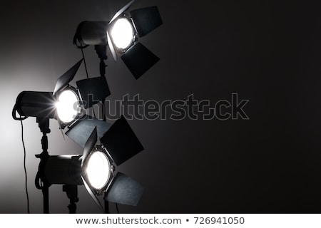 Foto stock: Dark Photo Studio With Lighting Equipment