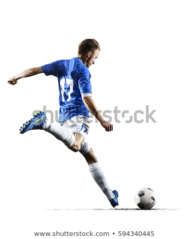 Stock foto: Football Player About To Kick Ball