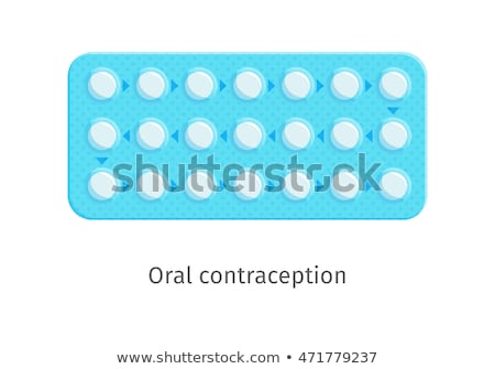 Stock fotó: Contraceptive Pills Vector Flat Icon