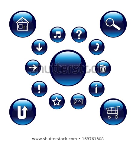 Stock fotó: Colorful Shiny Round Button With Phone Mark