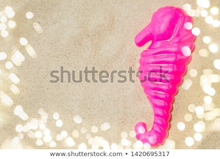 Foto stock: Close Up Of Sea Horse Mold On Summer Beach Sand