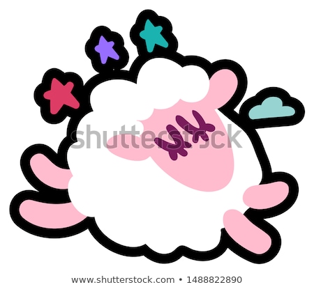 Stock fotó: Little Pretty Sleeping Lamb Dreams Symbol Cartoon