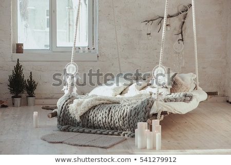 Foto stock: Cozy Interior With Cushions And Candles