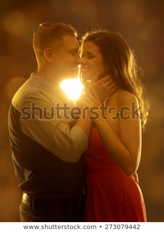 Foto stock: Adorable Couple In Love Kissing And Embracing Each Other