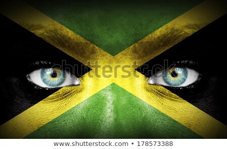 Stok fotoğraf: Jamaican Flag On Face