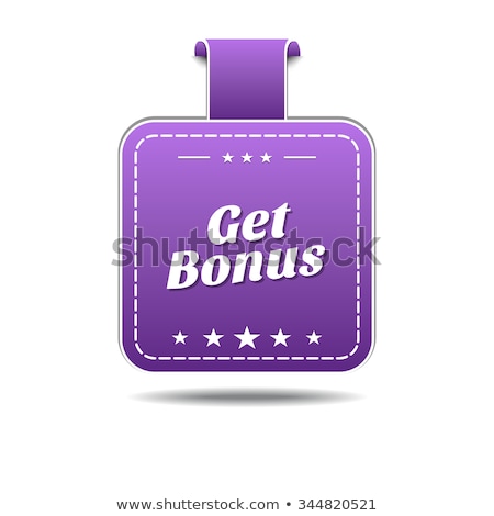 Foto stock: Get Bonus Violet Vector Icon Design