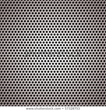 Silver Metal Background With Circle Holes Foto d'archivio © nicemonkey