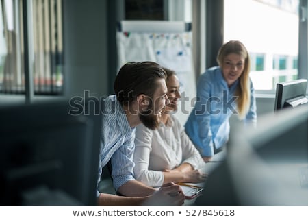 Stock foto: Male And Female Office Workers