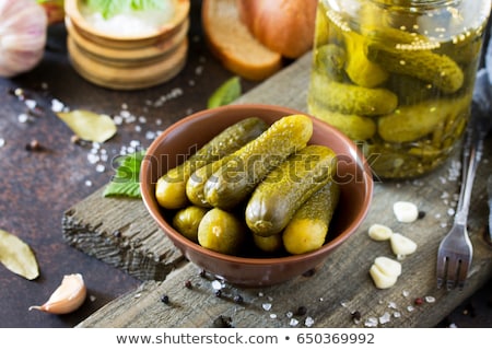 Foto stock: Pickled Cucumbers Small Marinated Pickles Gherkins