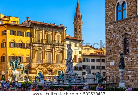 Stok fotoğraf: Fountain Of Neptune In Florence Italy