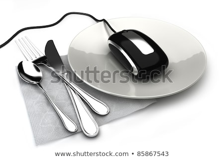 Сток-фото: Online Order Concept With Tableware