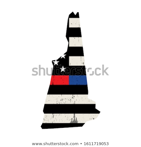 Stok fotoğraf: State Of New Hampshire Police And Firefighter Support Flag Illus