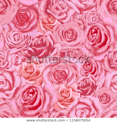 Foto stock: Beautiful Bright Pink Rosebuds Lovely Seamless Pattern