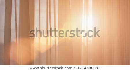 Stock fotó: Curtains On Window At Sunset