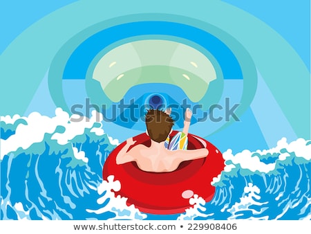 Zdjęcia stock: Boy In Water Tunnel In The Water Amusement Park