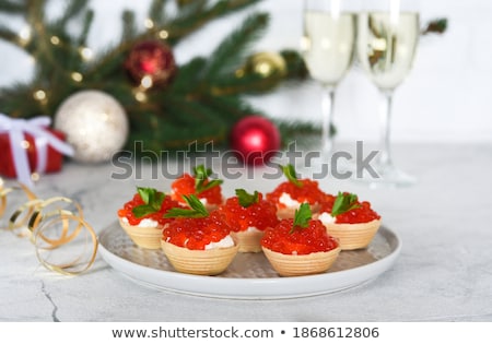 Stock photo: Canape Christmas Or New Year Toast