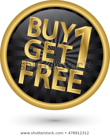 Сток-фото: Buy 1 Get 1 Free Golden Vector Icon