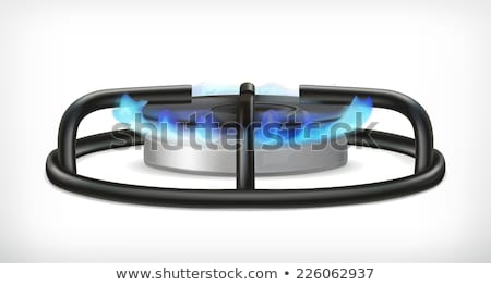 Foto d'archivio: Gas Burner With Flame On White