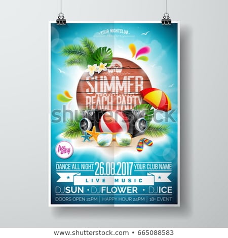 Stok fotoğraf: Summer Beach Party Banner Flyer Template Design