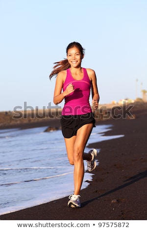 Stok fotoğraf: Black Athlete Running And Training At The Beach