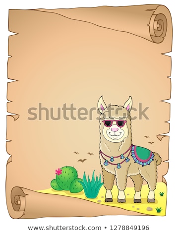 Stok fotoğraf: Llama Theme Parchment 2