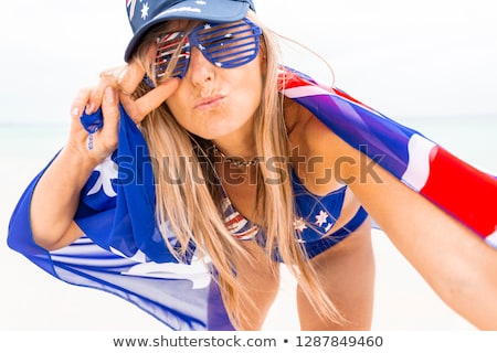 Stock photo: Aussie Girl Showing Support Loves Australia