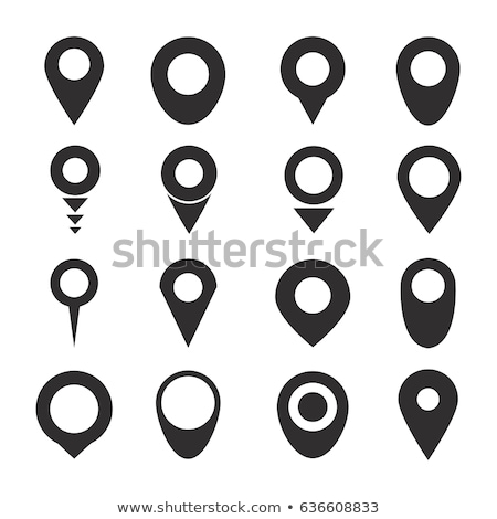 Foto stock: Map Pin Flat Icon Pointer Vector Marker Sign Isolated Illustra