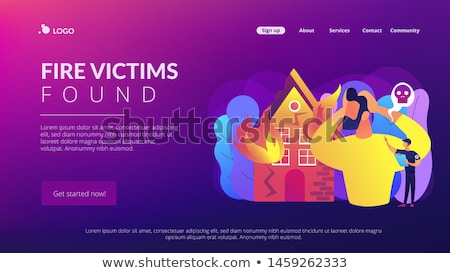 Stockfoto: Fire Consequences Concept Landing Page