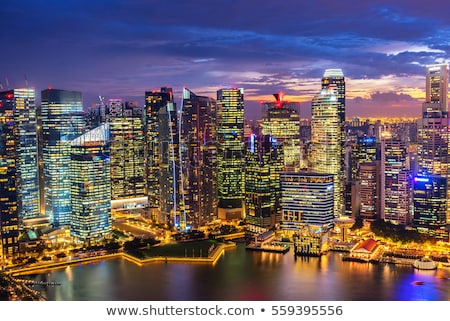 Stock photo: Singapore Skyline At Night Panorama