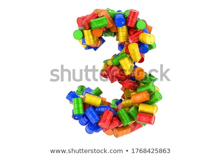 [[stock_photo]]: Three Single Red Barrels Red Green And Blue