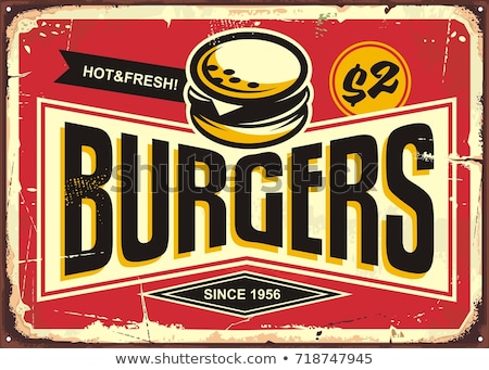 Foto d'archivio: Vintage Burger Restaurant Sign