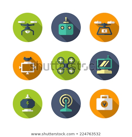 Stockfoto: Flat Vector Icons For Quadrocopter Set