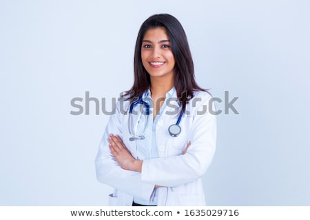 Stok fotoğraf: Young Female Doctor In Medical Concept Isolated On White