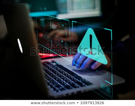 Stock foto: Computer Hacker Working On Laptop Programming Bugs And Viruses