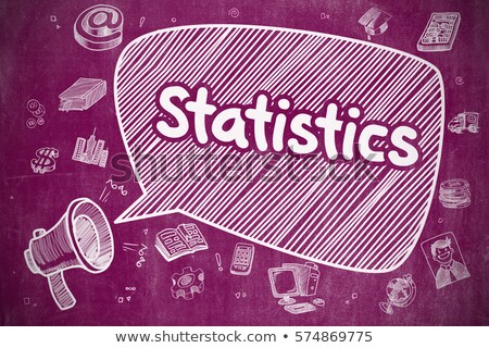Foto stock: Data Analysis - Cartoon Illustration On Purple Chalkboard