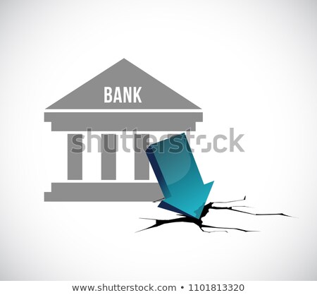 Stok fotoğraf: Small Town Bank Depression Illustration Vector Illustration
