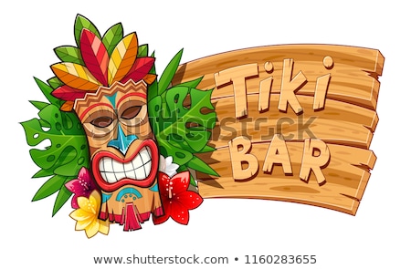 Foto stock: Tiki Traditional Hawaiian Tribal Mask