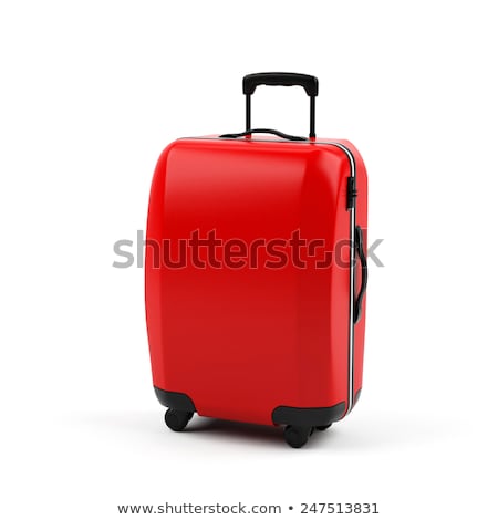 Stockfoto: Red Suitcase White Background