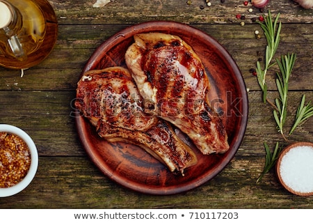 ストックフォト: Grilled Pork Chops With Peppers