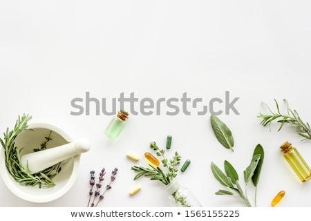 Stock photo: Natural Remedy Healing Herbs Background
