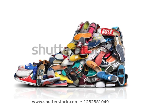 Foto stock: Sports Shoe Made Of Cloth With Rubber Sole
