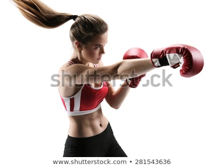 Foto stock: Pretty Girl With Boxing Gloves