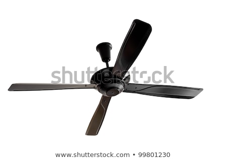 Сток-фото: Four Blades Black Ceiling Fan Isolated