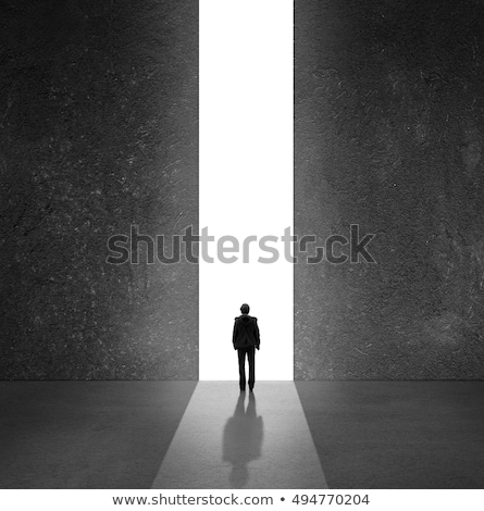 Stock fotó: Man In The Doorway Silhouette Of A Woman