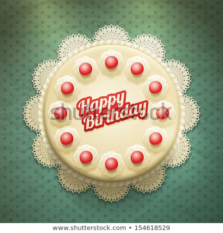 Stock photo: Wedding Or Anniversary Cream Cake With Cherries Birthday